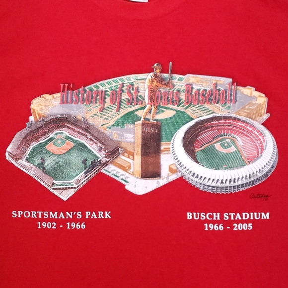 2005 History of St Louis Cardinals Baseball Y2K Stanley Frank Musial T-shirt - Picture 2 of 8